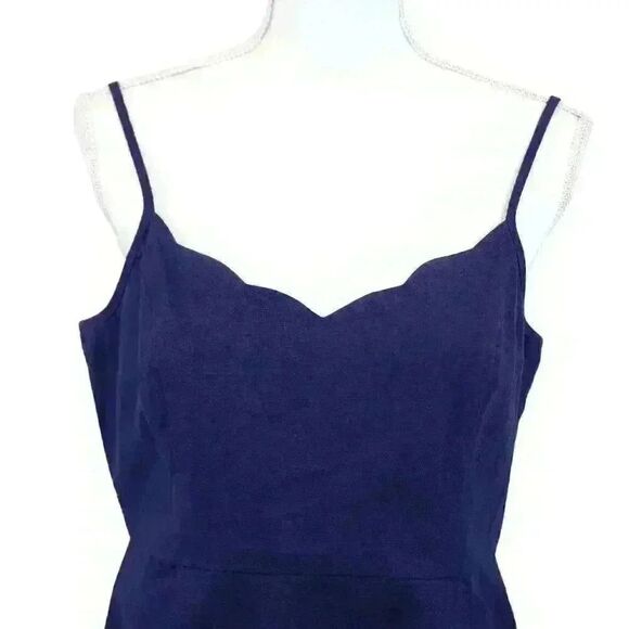 Market & Spruce "Truly Poppy" Navy Linen Mini Dress – Size Large - Picture 8 of 9